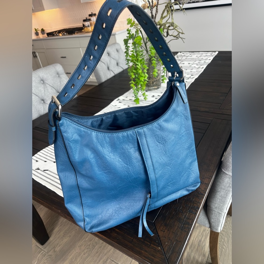BUENO Blue faux Leather Hobo Bag